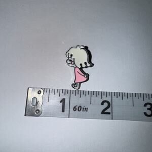 Girl In Pink Dress Pin Brooch